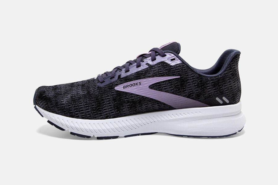 Brooks Running Shoes Womens Black/Purple - Launch 8 Road - 7453-ICQNP